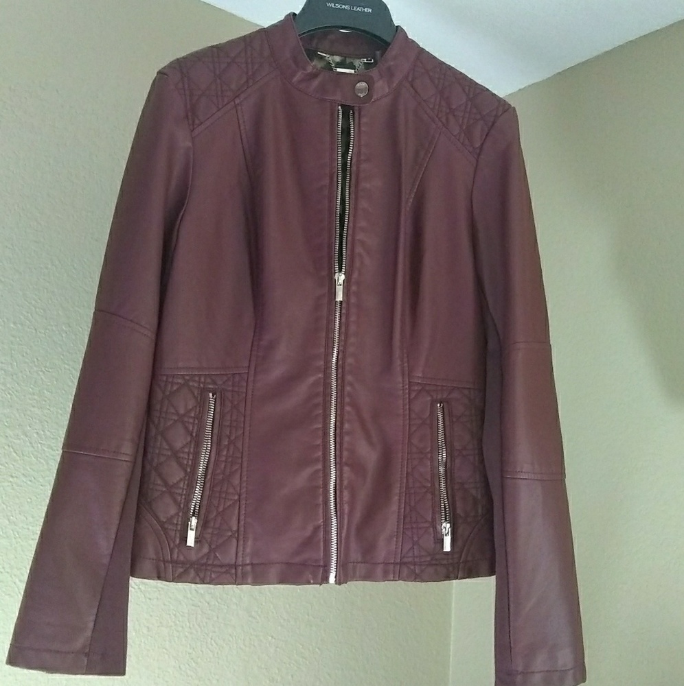 NWT Stylish Maroon Leather Jacket